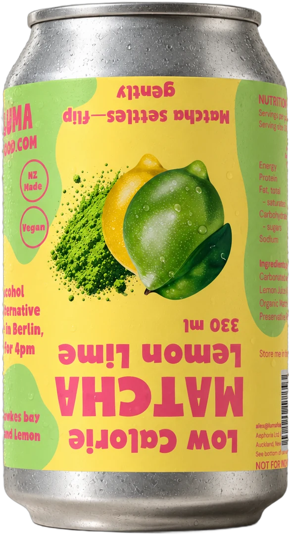 Luma Low Calorie Matcha Lemon Lime can, 330 ml