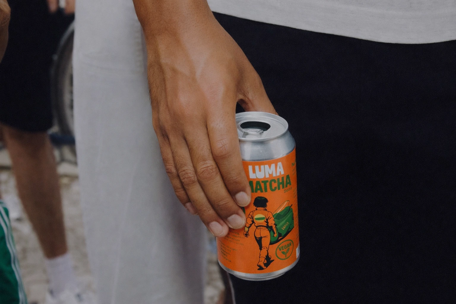Luma matcha soda — in hand